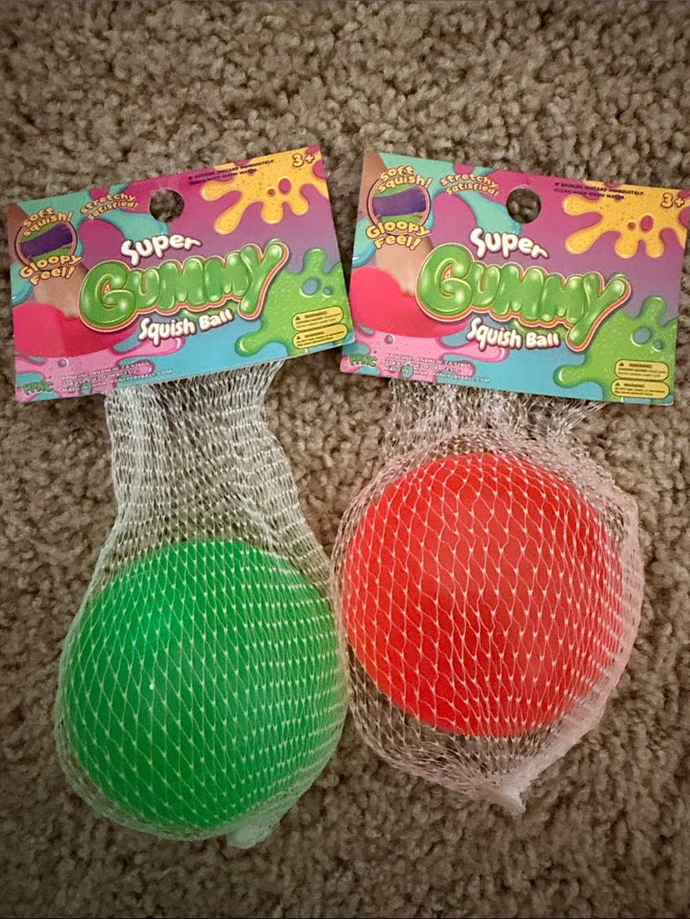 Super gummy Squish Ball bundle- Green and orange Kids Toy